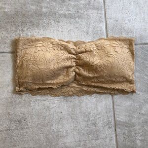 Nude/Cream lace strapless bralette